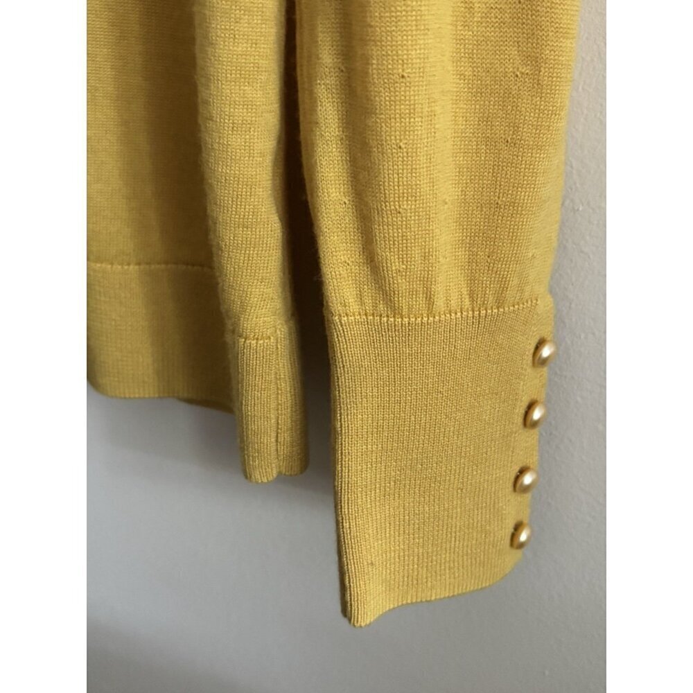 Talbots Women's Long Sleeve Knit‎ Top Pure Merino Wool Mustard Yellow Small - Picture 5 of 8